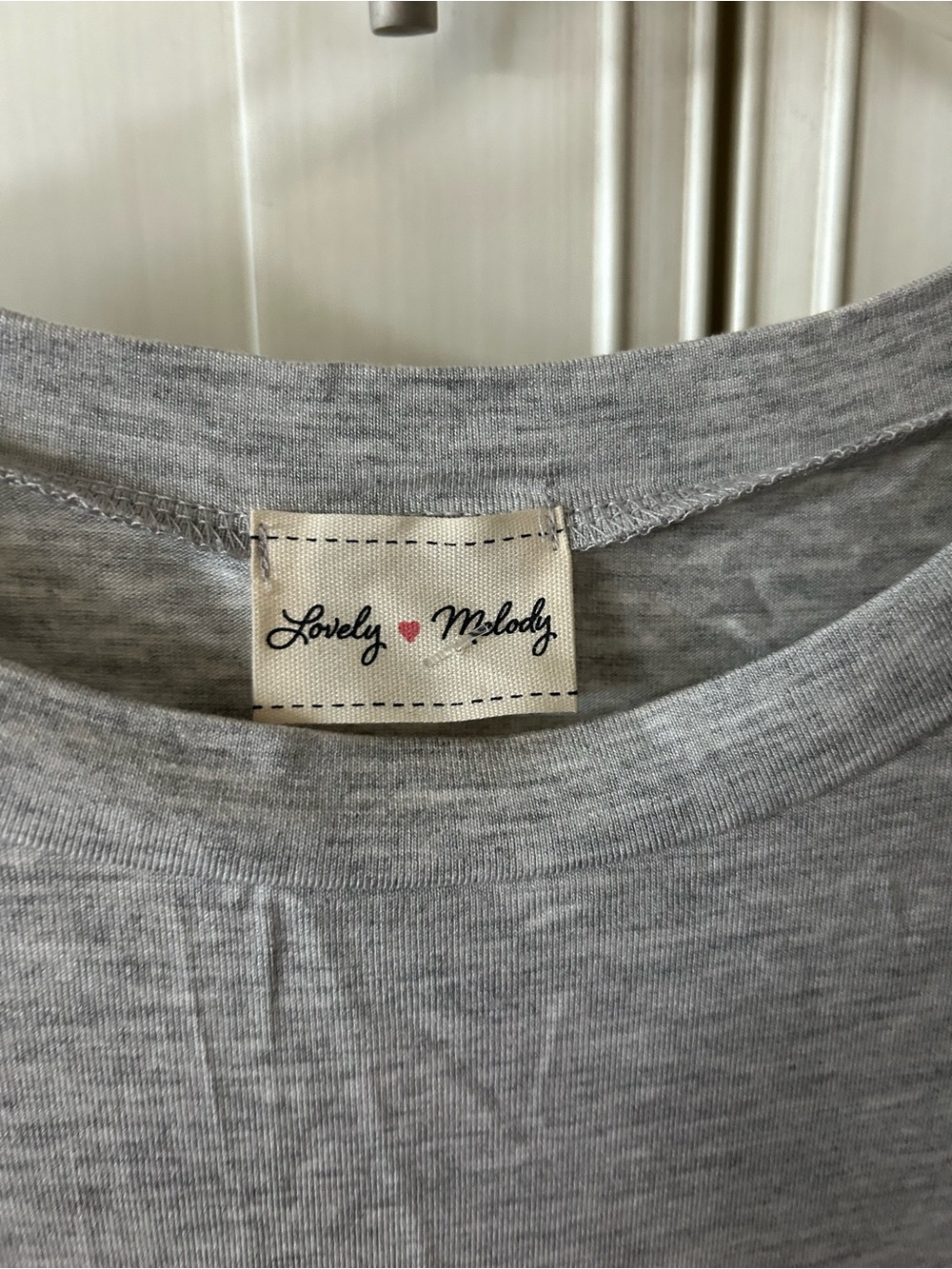 Lovely Melody Gray and Pink Striped Tee - Picture 4 of 6